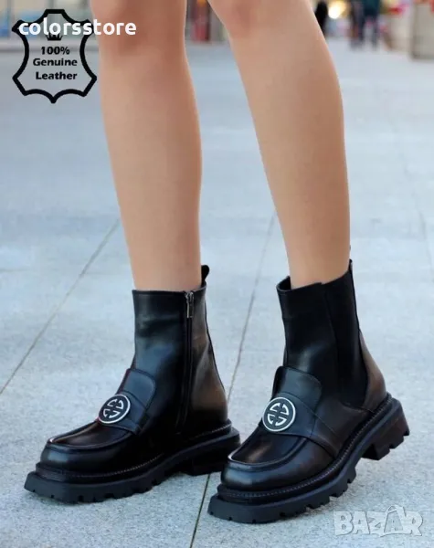 Равни боти - черна ЕСТЕСТВЕНА кожа - 37511, снимка 1
