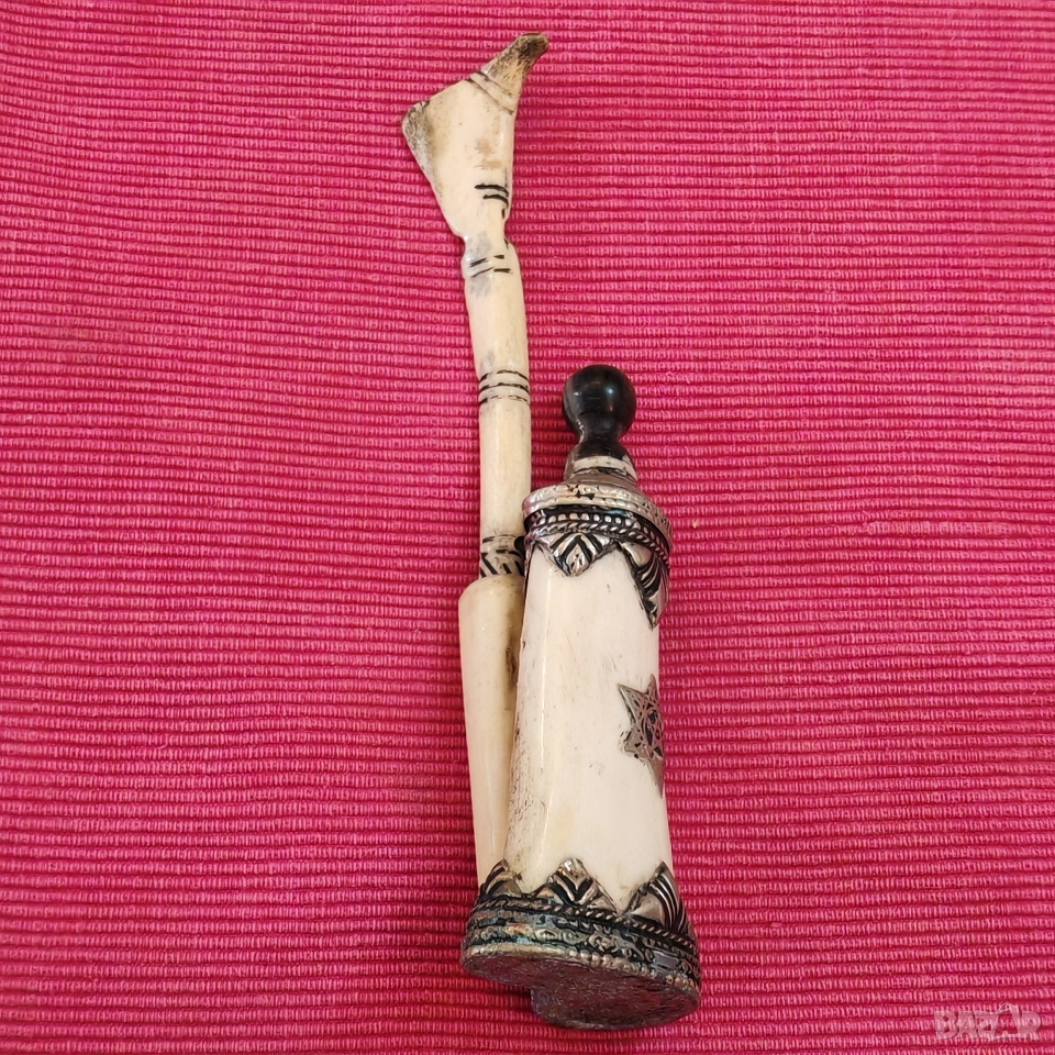 Стара еврейска мастилница от кост. , снимка 1