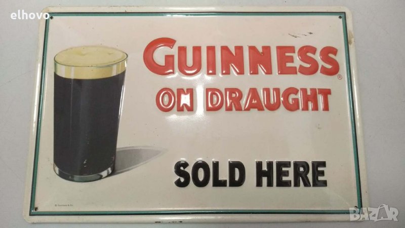 Ретро ламаринена табела бира Guinness, снимка 1