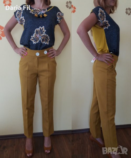 Златно жълт панталон до 3ХЛ, снимка 1