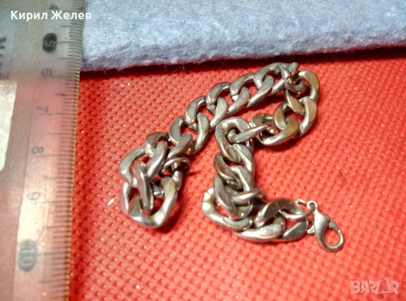 СТАРА ВИНТИДЖ АРТ ПЛЕТКА ГРИВНА от НИКЕЛИРАНА БЛАГОРОДНА СТОМАНА 47390, снимка 1