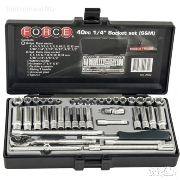 Гедоре комплект FORCE 1/4" / 40 части, снимка 1