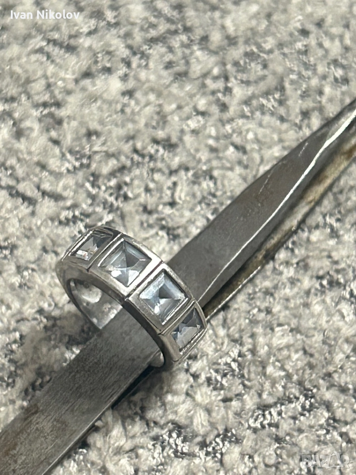 Дамски сребърен пръстен с над 3.5к аквамарин, снимка 1