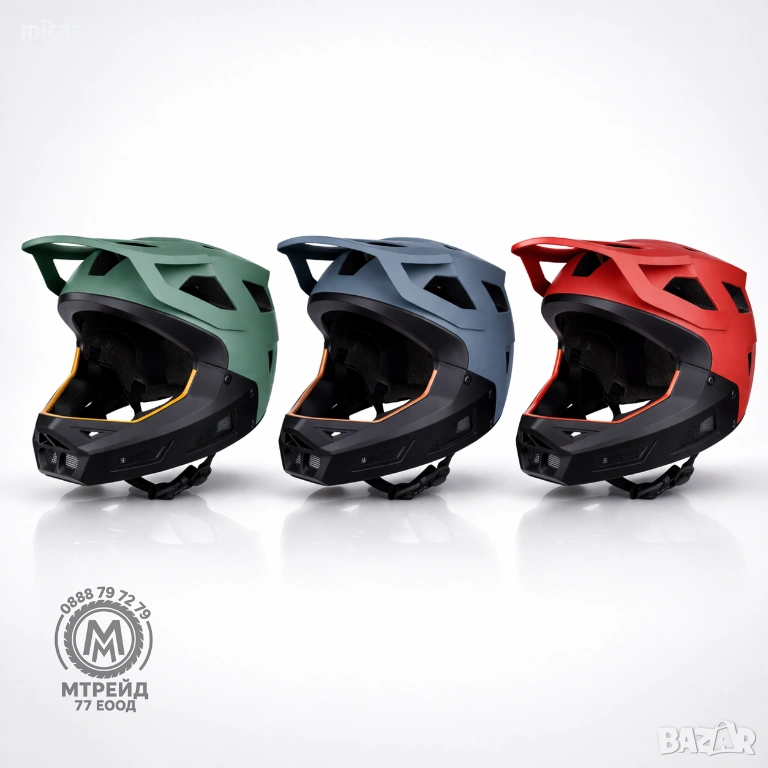 Кросова каска DROP, Full Face, EN Сертифицирана, Олекотена, Регулируема, Размери: XS/S; S/M; L/XL, снимка 1