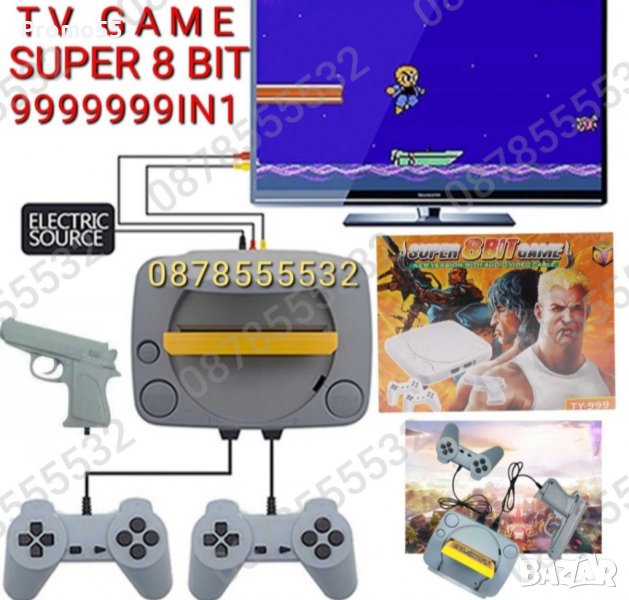 Игрова конзола с вградени игри,TV Game Super 8 BIT, Super Mario, снимка 1