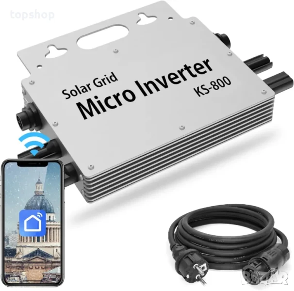 Инвертор 800 W - Инвертор IP65 с WLAN приложение за 2 соларни модула, снимка 1