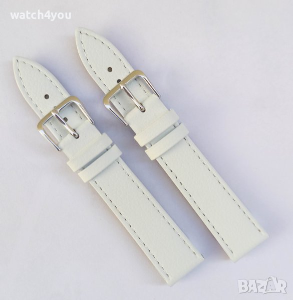 НОВА БЯЛА КАИШКА ОТ ЕСТЕСТВЕНА КОЖА.БЕЛИ КАИШКИ ЗА ЧАСОВНИЦИ.BIALA KAISHKA BQLA KAI{KA WHITE STRAP, снимка 1