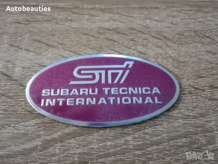 Subaru STI розова емблема, снимка 1