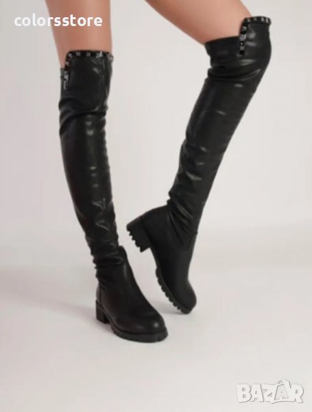 Равни ботуши - черна кожа - MX12, снимка 1