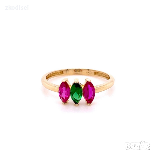 Златен дамски пръстен 1,60гр. размер:55 14кр. проба:585 модел:22125-6, снимка 1