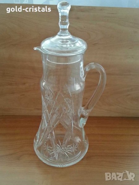 Кристална кана с капак, снимка 1