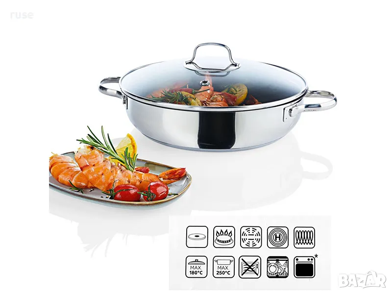 НОВИ! Тиган за задушаване 28см с капак съд за готвене, снимка 1