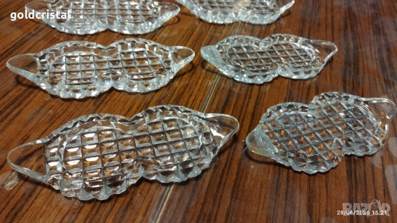 стари кристални чинийки за сервиране на сладко или др, снимка 1