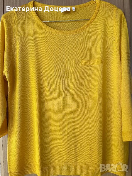 Жълта блуза фино памучно плетиво, снимка 1