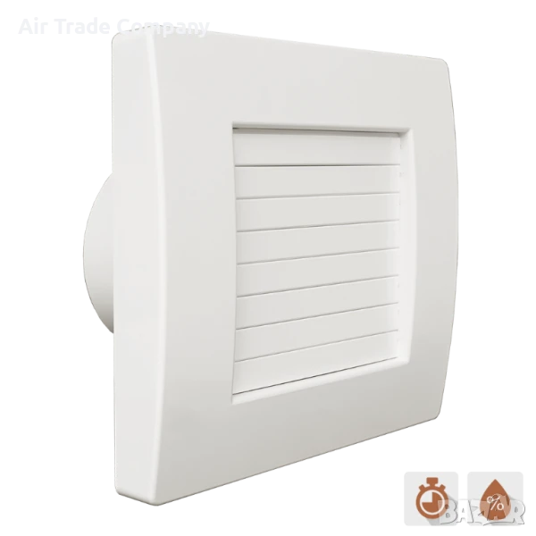 QA/ Ø150HT – Битов вентилатор с автоматични жалузи, таймер и датчик за влага, снимка 1