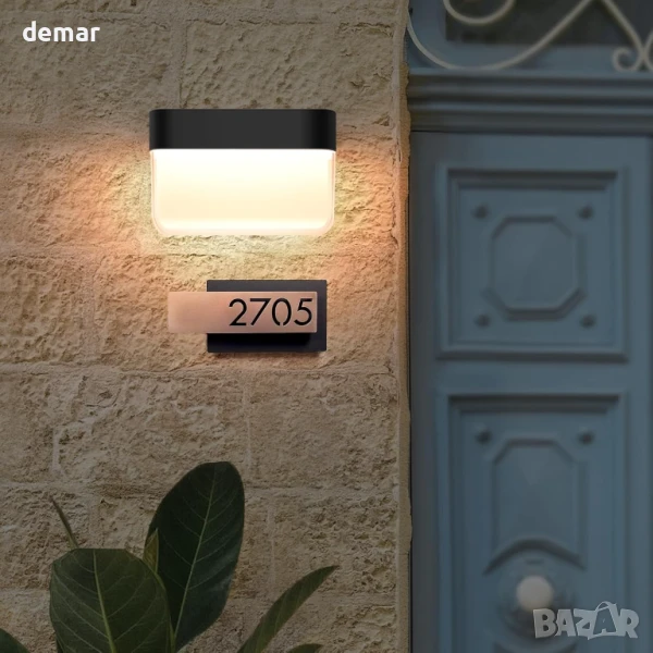 FUDESY LED модерна стенна лампа, външна IP65, 12W, 350LM, 3000K топло бяло, снимка 1