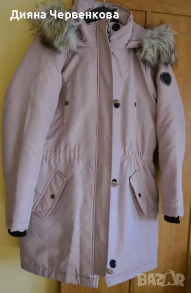 Дамско зимно яке/парка с качулка - изкуствен косъм, цвят - пепел от рози, марка Only; 2XL÷3XL, снимка 1