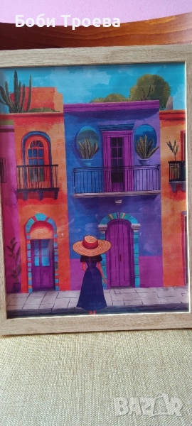 Платно с Мексиканска Градска Сцена, снимка 1