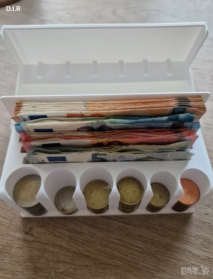 Органайзер за евромонети и банкноти с капак, снимка 1