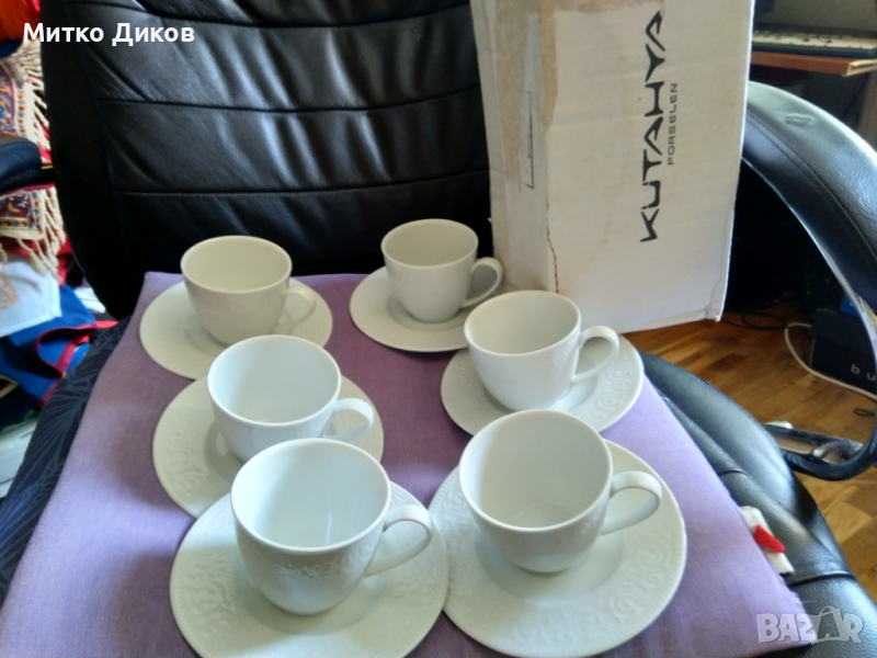 Сервиз за кафе  нов 12 части марков фин порцелан Kutahya Bone Irem, снимка 1