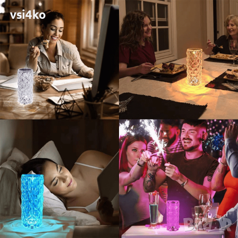 Кристална настолна LED лампа, снимка 6 - Настолни лампи - 44750199