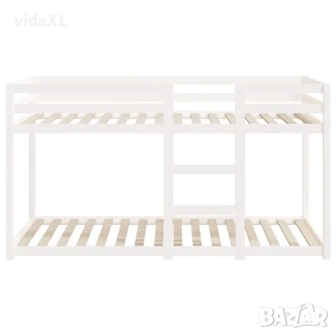 vidaXL Двуетажно легло, бяло, 80x200 см, борово дърво масив, снимка 5 - Спални и легла - 56148051