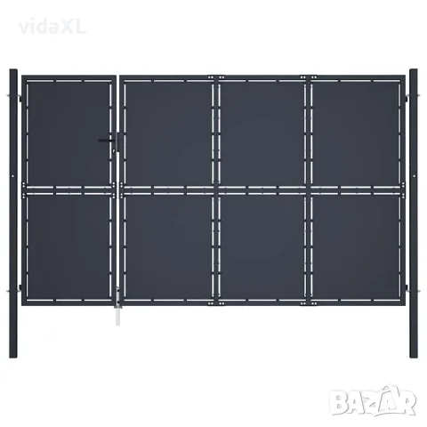 vidaXL Градинска порта от стомана 350x200 см, антрацит