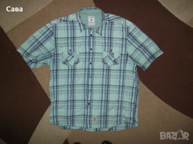 Ризи LERROS,CAMEL  мъжки,ХЛ-2ХЛ  /каре,райе и бяла/, снимка 3 - Ризи - 50539838