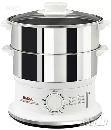 Уред за готвене на пара Tefal - VC145130, 900W, 2 зони, бял, снимка 2 - Мултикукъри - 49243955