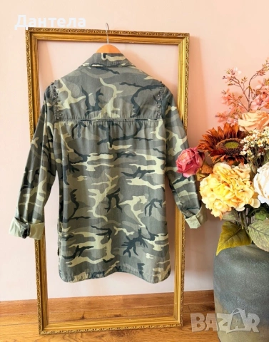 ZARA дамска камуфлажна риза с камъни, снимка 4 - Ризи - 54216727