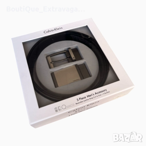Мъжки подаръчен комплект колан Calvin Klein 044 !, снимка 2 - Колани - 52525159