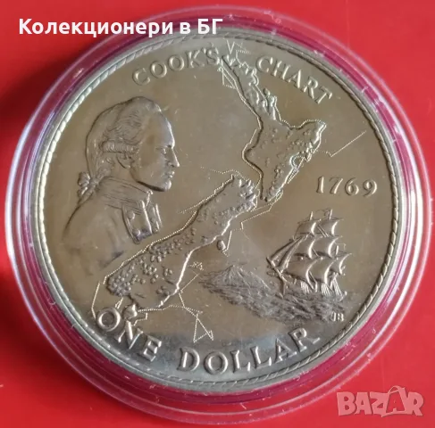 1 ДОЛАР 1969 ГОДИНА - НОВА ЗЕЛАНДИЯ, снимка 2 - Нумизматика и бонистика - 56039995