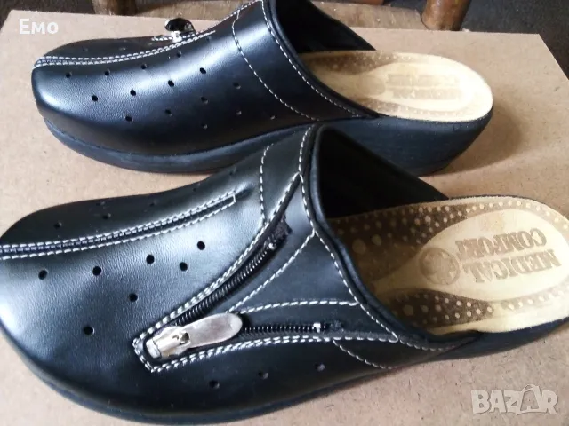 Изгодно и качествено!  Ортопедични, здрави и НЕИЗПОЛЗВАНИ дамски кожени обувки, тип чехли.