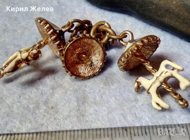 Стара ЕМАЙЛИРАНА ПОЗЛАТЕНА ФИГУРАЛНА РЕТРО ВИСУЛКА КОНЧЕТА ВЪРТЕЛЕЖКА ПАНАИР За КОЛЕКЦИЯ БИЖУ 32213, снимка 5 - Антикварни и старинни предмети - 48818801