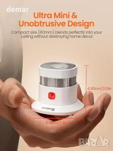 Heiman Zigbee 3.0 смарт оптичен (фотоелектричен) детектор за дим за Smart Home система, 1 бр., снимка 7 - Смарт домашни устройства (Smart Home) - 55827404