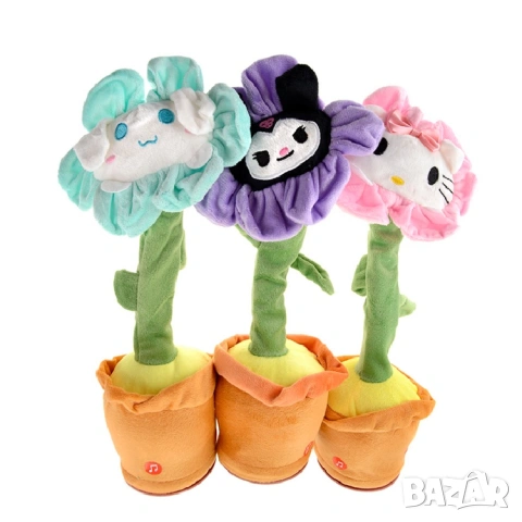  Забавно танцуващо плюшено цвете което пее и повтаря глас , снимка 3 - Музикални играчки - 53916911