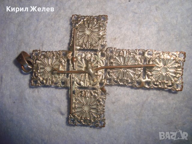АЖУРЕН СРЕБРИСТ ВИНТИДЖ АРТ КРЪСТ 27504, снимка 6 - Колиета, медальони, синджири - 36983018