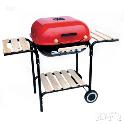 Барбекю на въглища KETTLE, Повърхност за готвене 46x46 см, Височина 67 см, Дървени страници и складо