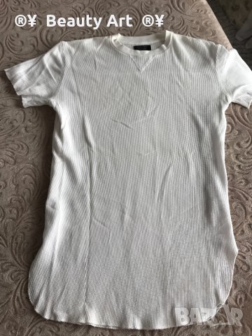Мъжка бяла тениска ZARA , S/M, снимка 3 - Тениски - 29423592