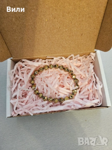 Гривна от естествен пирит, снимка 2 - Гривни - 54204145