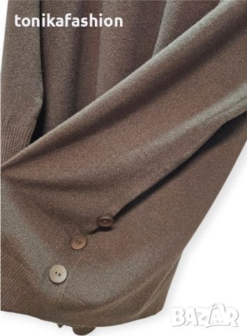 Блузон - туника в кафяво , снимка 3 - Туники - 52290549