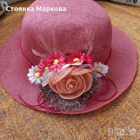Красиви летни капели с цветя, снимка 3 - Шапки - 48973473