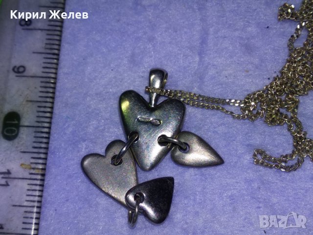 РОМАНТИЧНО ИТАЛИАНСКО СРЕБЪРНО АРТ КОЛИЕ със СЪРЧИЦА РОДИРАНО СРЕБРО 925 ДИЗАЙНЕРСКО БИЖУ 39909, снимка 13 - Колиета, медальони, синджири - 42855293