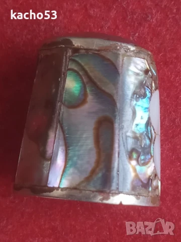 Старинен напръсник със седеф., снимка 2 - Антикварни и старинни предмети - 51350633