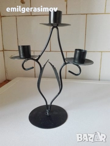 Свещник ковано желязо - четири броя., снимка 14 - Антикварни и старинни предмети - 31360489