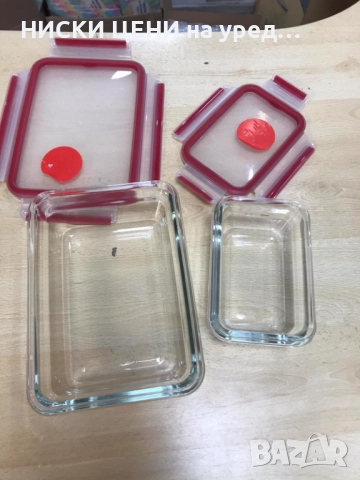 2бр стъклени кутии , снимка 3 - Прибори за хранене, готвене и сервиране - 52412091