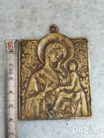 месингова икона, снимка 2 - Антикварни и старинни предмети - 42401807