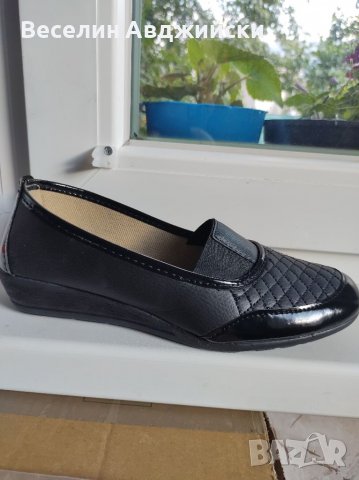 Мокасини с лека платформа на петата 3 см и Ластик отгоре на обувката , снимка 1 - Дамски ежедневни обувки - 37075426