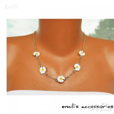 Ръчно изработено колие с маргаритки 🌼