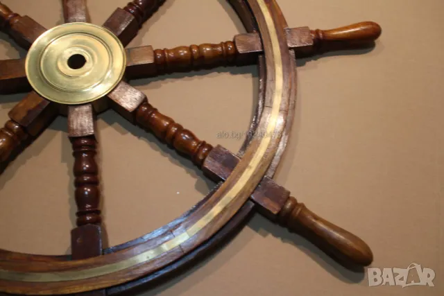 402 Корабен рул,щурвал с месингов ринг., снимка 3 - Антикварни и старинни предмети - 50098179